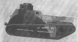 Stridsvagn m/21-29 in three-tone camouflage
